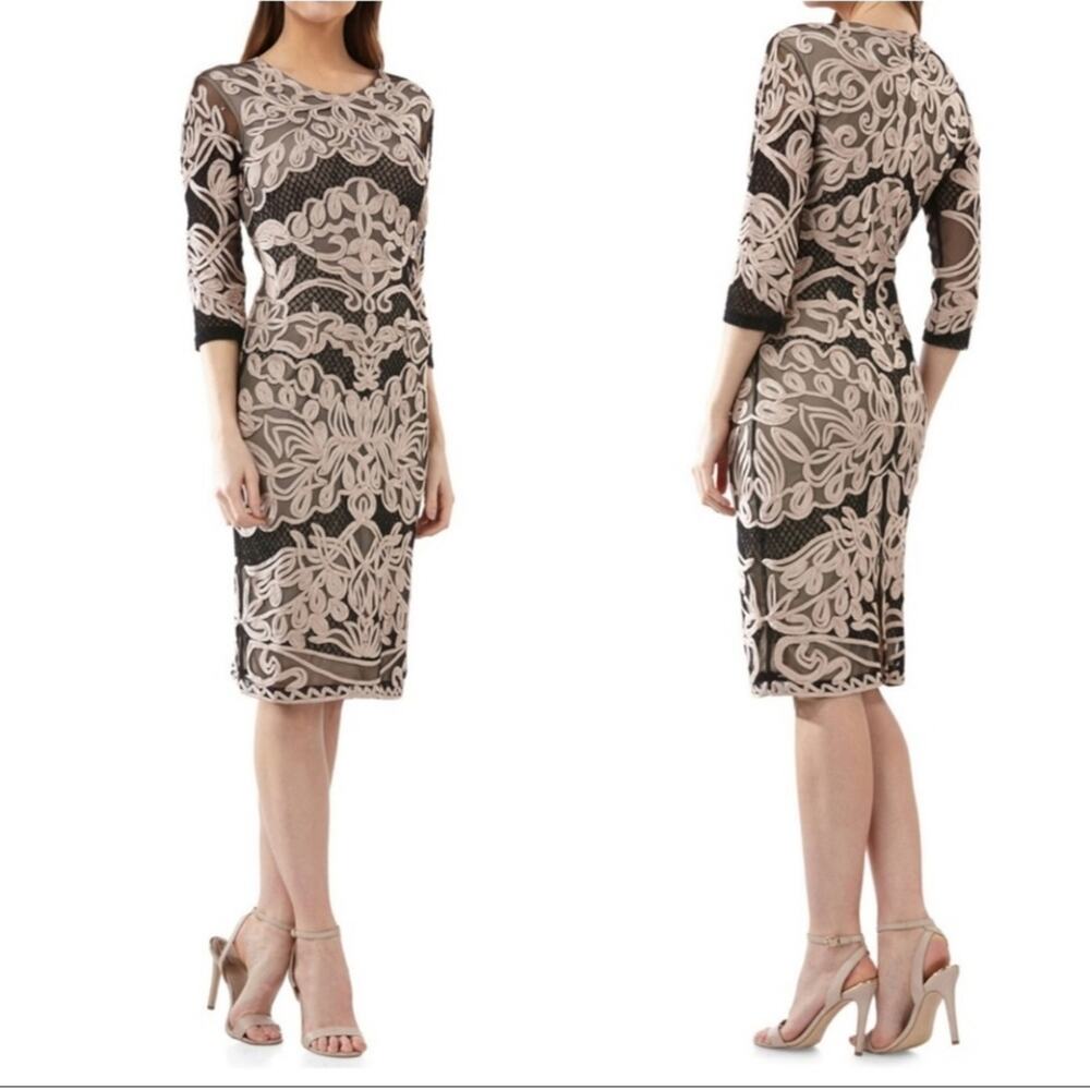JS Collections 3/4-Sleeve Soutache sheath dress 4 - Picture 7 of 8